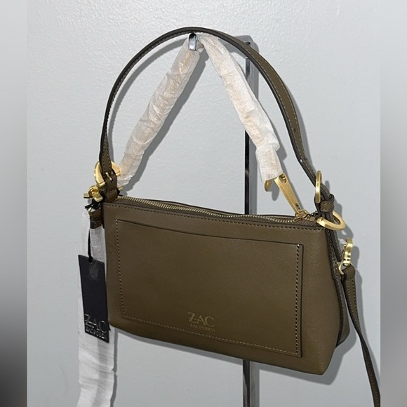 ZAC POSEN Posen Zip Top Convertible Crossbody 100% Leather Bag AUTHENTIC NEW - Picture 6 of 10